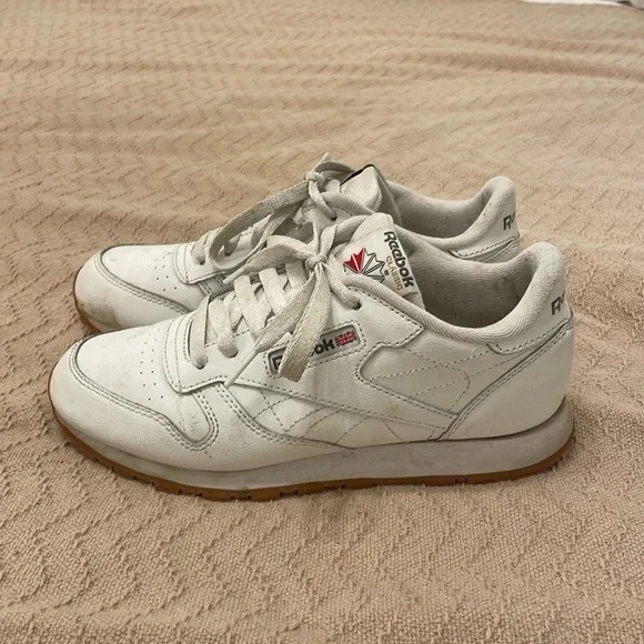 Reebok Shoes Reebok White Leather Court Sneakers Poshmark